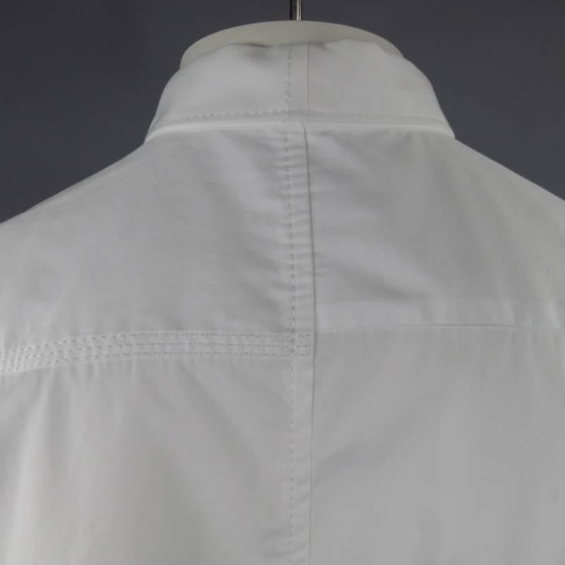 COMME des GARCONS Size L White Asymmetrical Cotton Long Sleeve Shirt 2