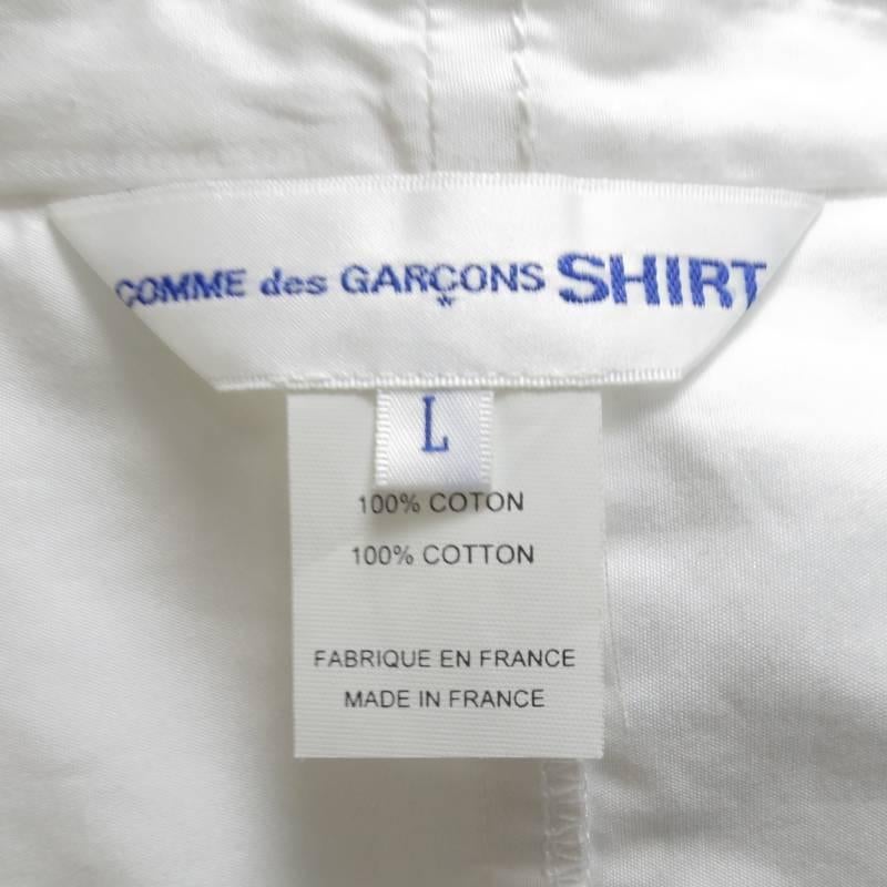COMME des GARCONS Size L White Asymmetrical Cotton Long Sleeve Shirt 3