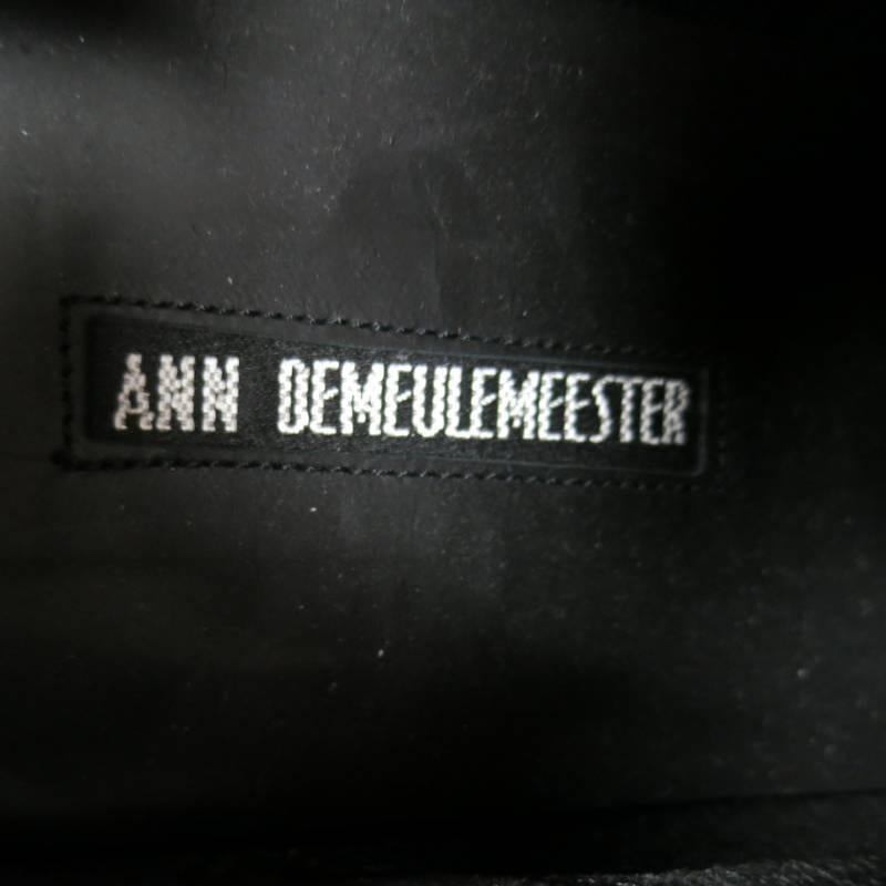 ANN DEMEULEMEESTER Size 10 Black Distressed Suede Round Toe Lace Up 1