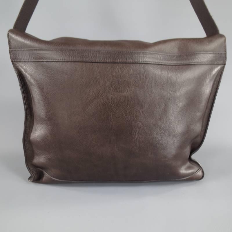 Gray MULBERRY Brown Leather Gold Tone Lock BRYNMORE Messenger Bag