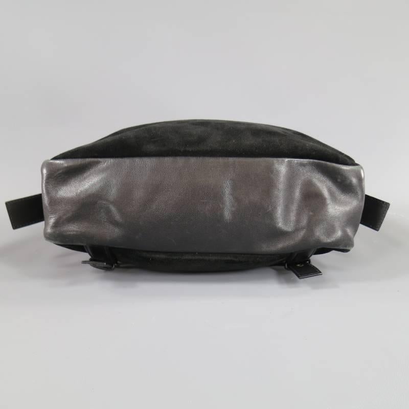 TOM FORD for YVES SAINT LAURENT Black Suede Leather Belt Satchel Bag 3