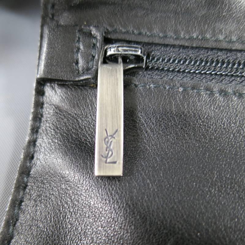 Men's TOM FORD for YVES SAINT LAURENT Black Suede Leather Belt Satchel Bag