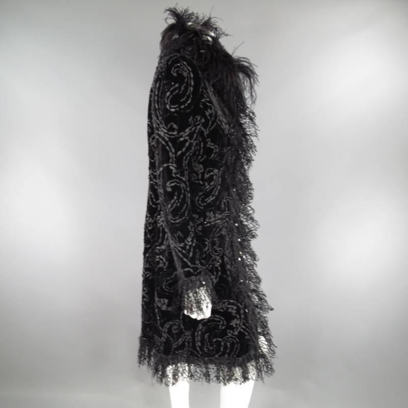 ostrich feather trim jacket
