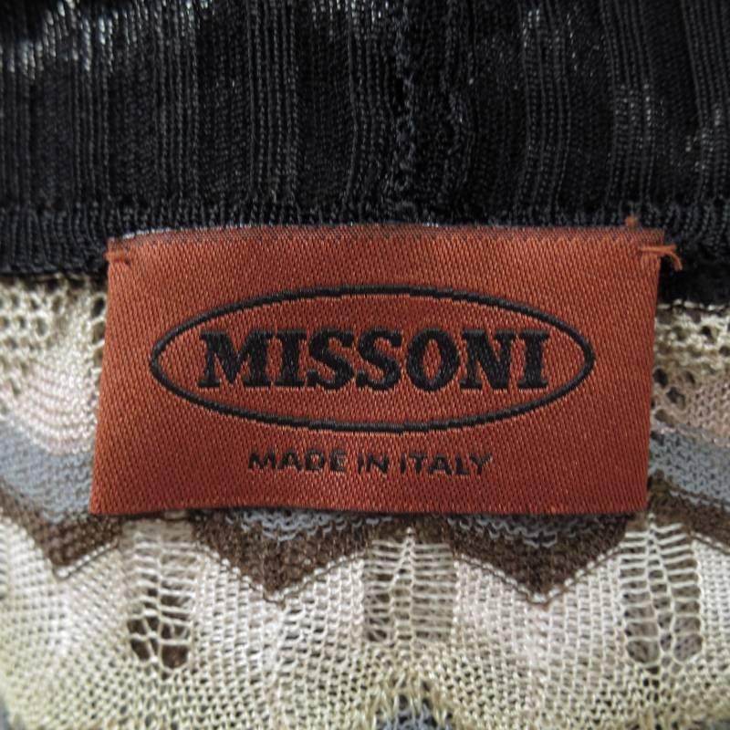 MISSONI Beige Brown Pink Grey & Black Striped Mesh Knit Cardigan Coat 6