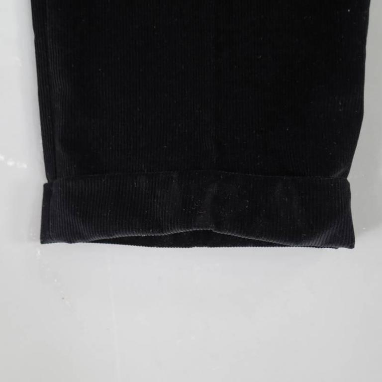 BRIONI Size 32 Black Corduroy Cuffed Hem Dress Pants For Sale at 1stDibs