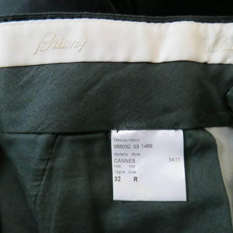 BRIONI Size 32 Black Corduroy Cuffed Hem Dress Pants In Excellent Condition In San Francisco, CA