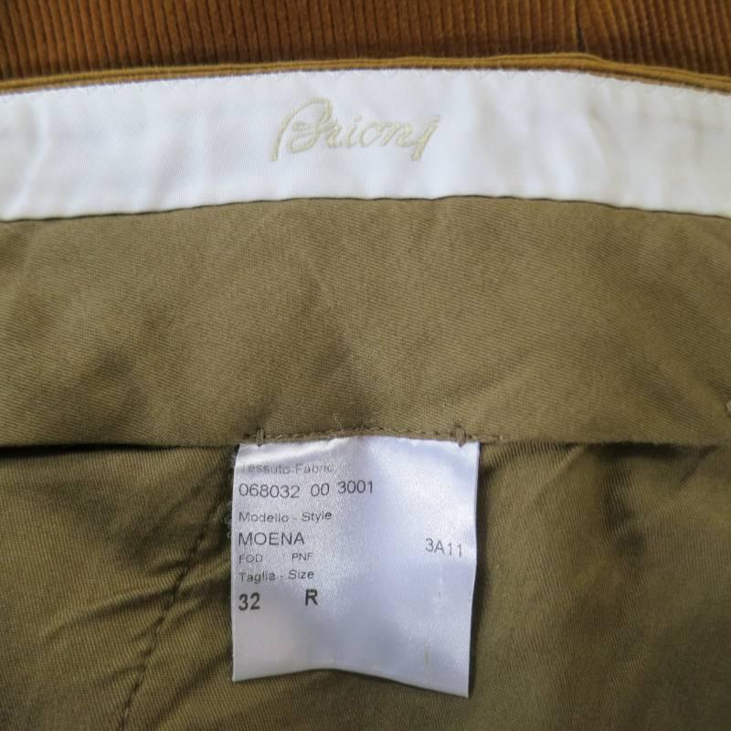 BRIONI Size 31 Brown Corduroy Cuffed Hem Dress Pants 3