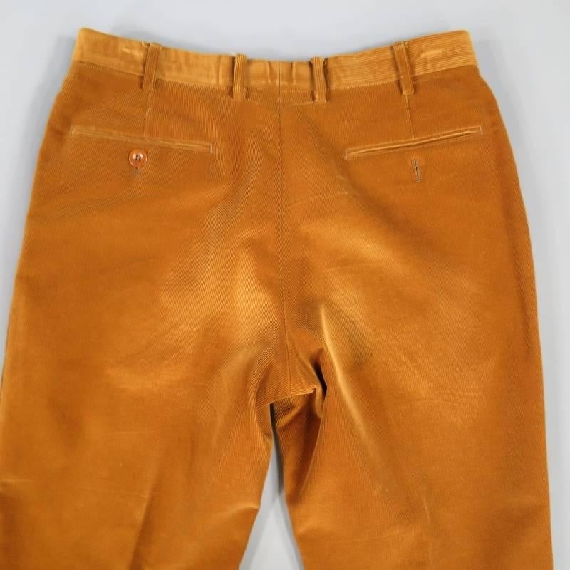 BRIONI Size 31 Brown Corduroy Cuffed Hem Dress Pants 2
