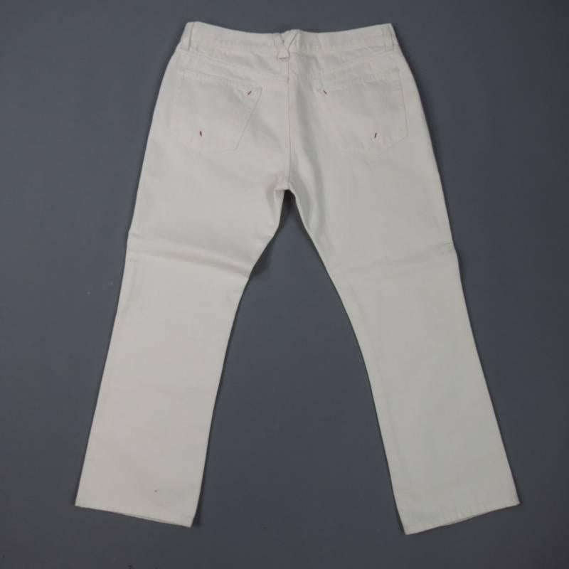 Men's VALENTINO Size 33 White Denim Skinny Jeans