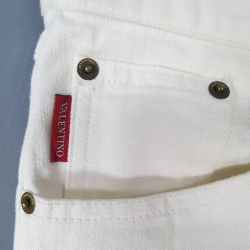 VALENTINO Size 33 White Denim Skinny Jeans In Excellent Condition In San Francisco, CA