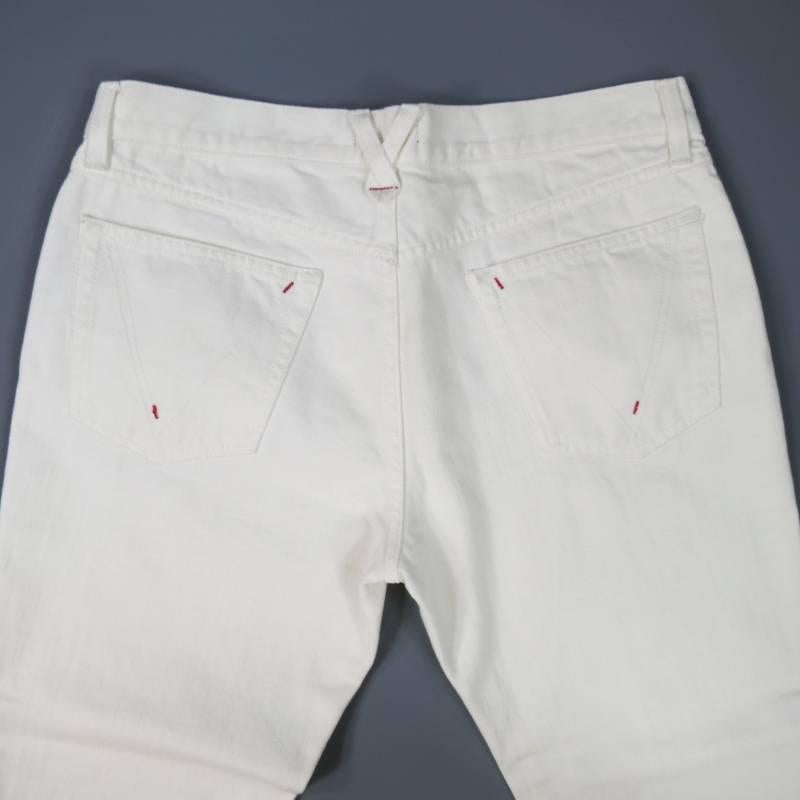 VALENTINO Size 33 White Denim Skinny Jeans 1