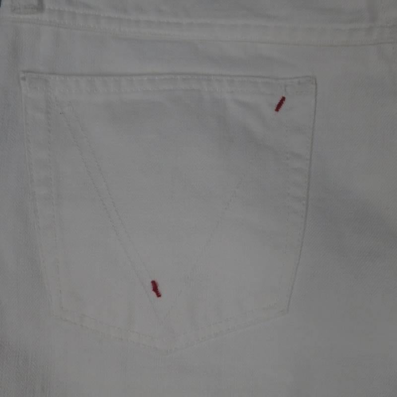 VALENTINO Size 33 White Denim Skinny Jeans 3