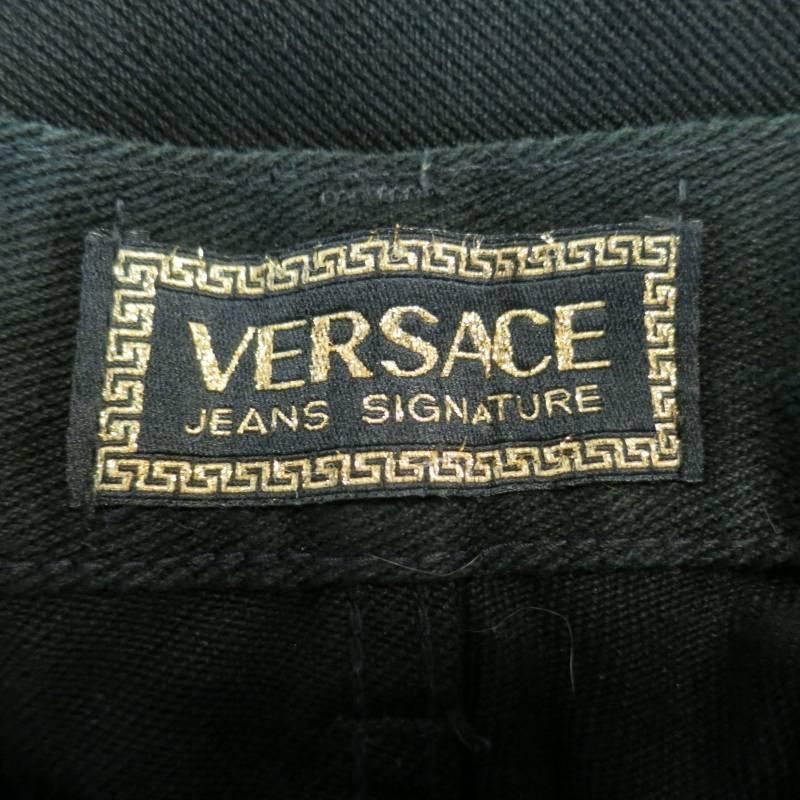 VERSACE JEANS Size 32 Black High Rise Denim Jeans 5