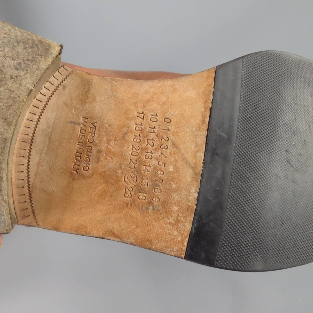 MAISON MARTIN MARGIELA Size 10.5 Rust Brown Leather Workman Boots 2