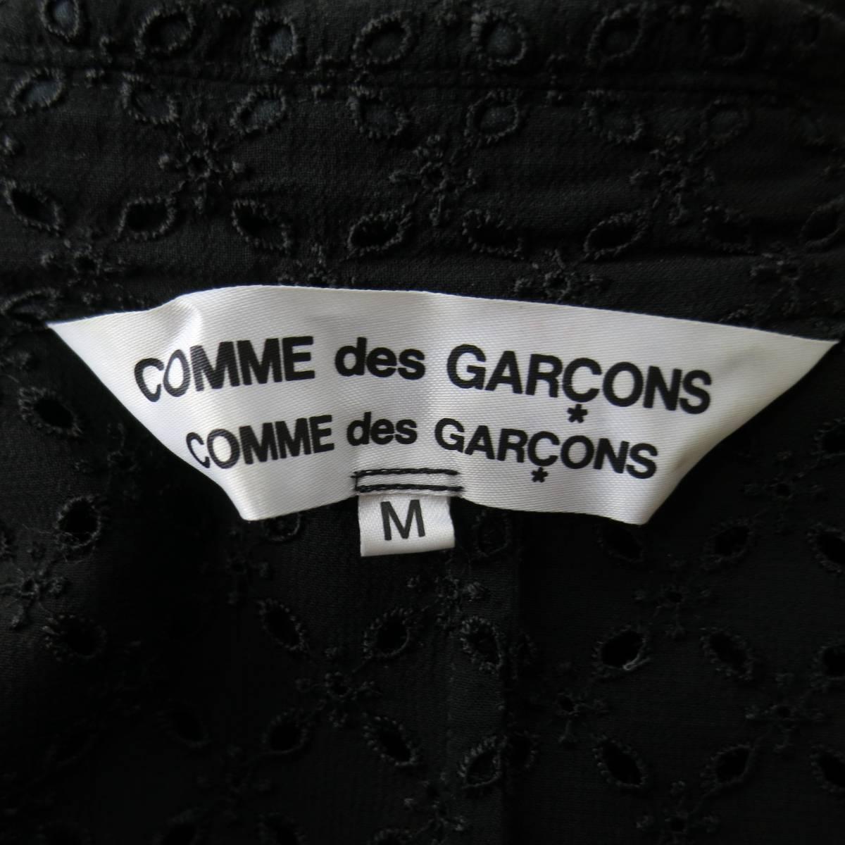 Comme Des Garcons Black Perforated Peter Pan Collar Jacket 3