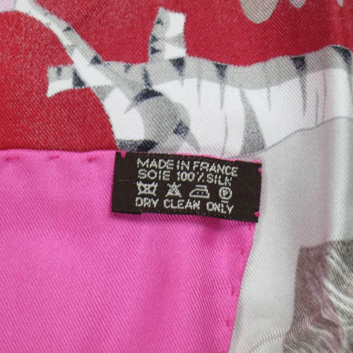 HERMES Red & Pink La Vie du Grand Nord The Nordic Life Silk Scarf 3