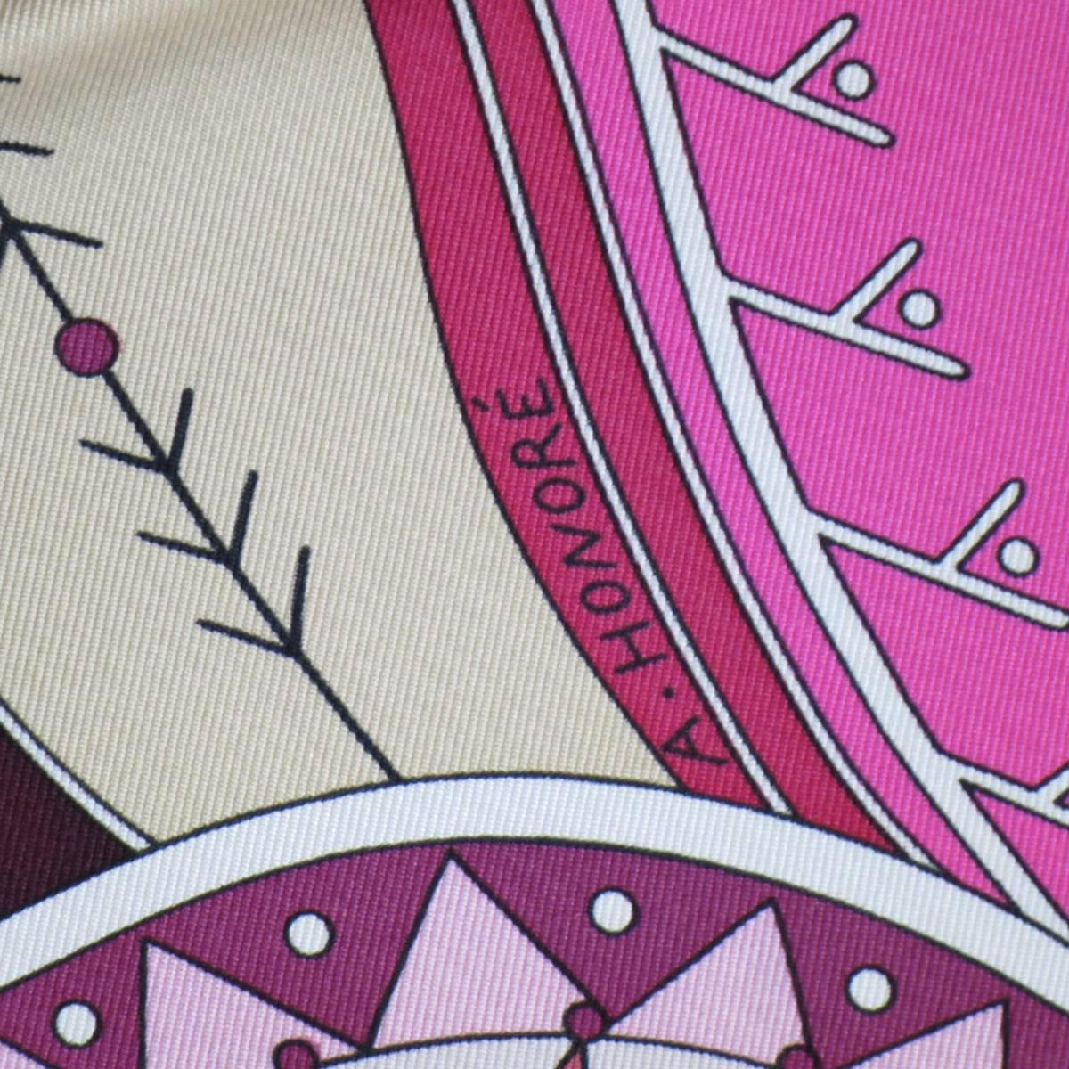 HERMES Red & Pink La Vie du Grand Nord The Nordic Life Silk Scarf 1