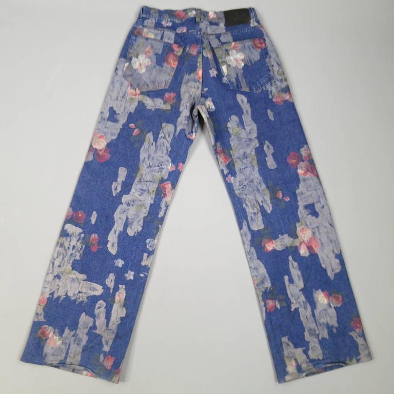 GUCCI Size 30 Floral Painted Medium Wash Jeans 2001 at 1stDibs | gucci ...