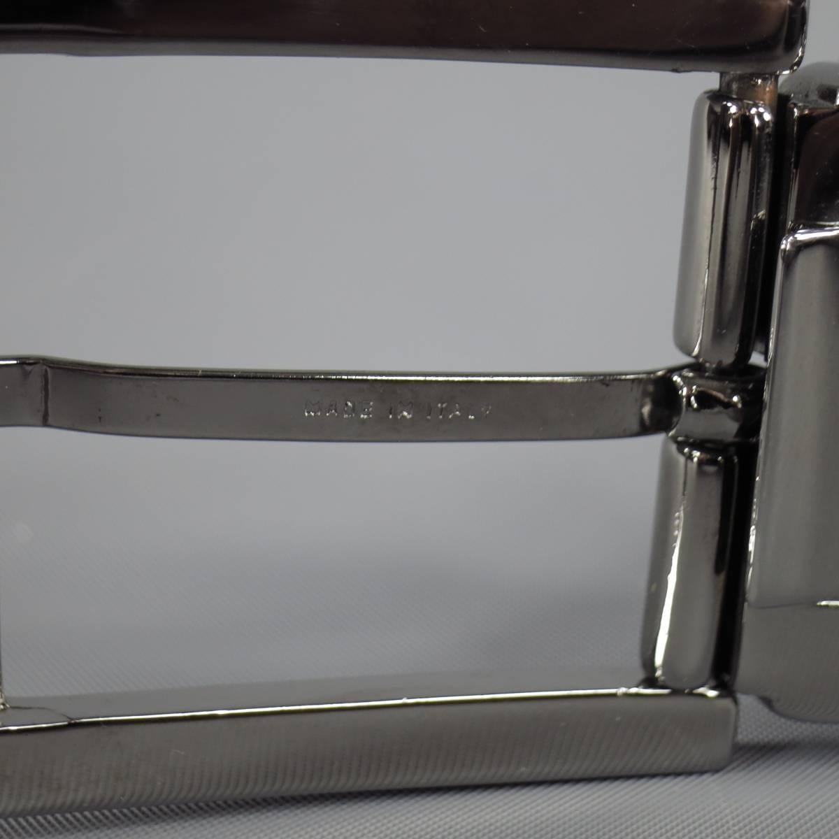 Women's or Men's DOLCE & GABBANA Size 40 Silver Opalescent Leather Belt