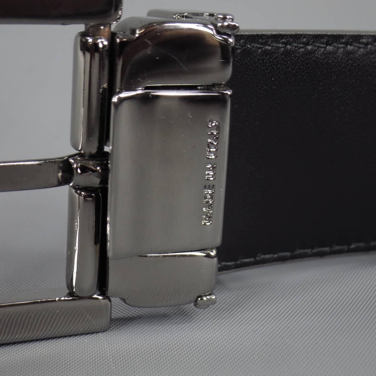DOLCE & GABBANA Size 40 Silver Opalescent Leather Belt 1