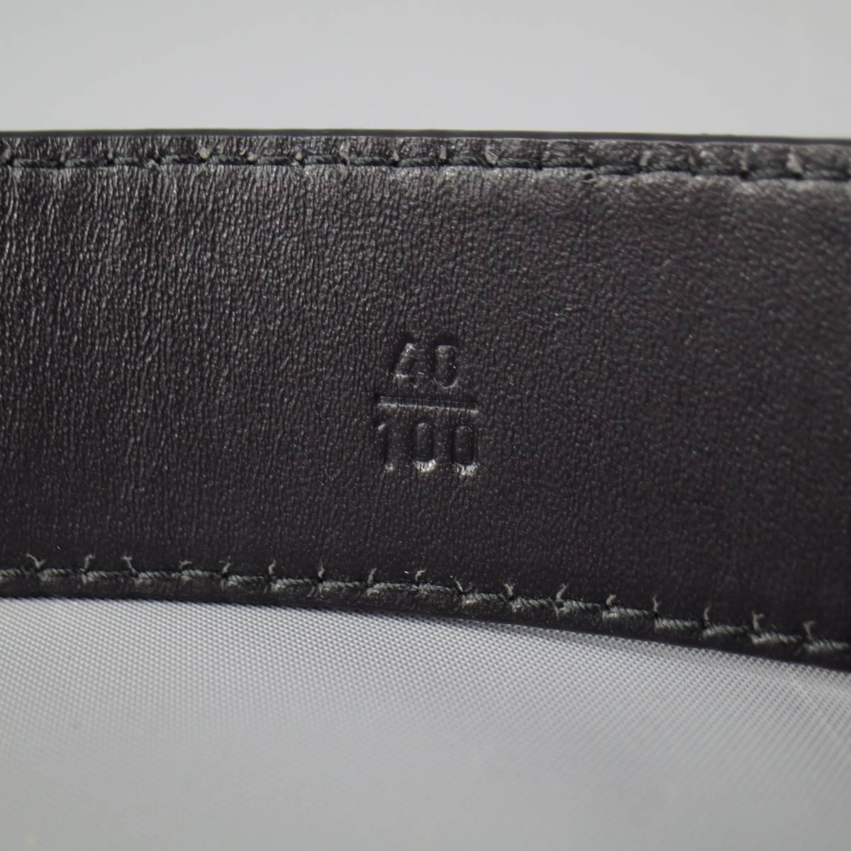 PRADA Size 40 Black Leather patchwork Belt 5