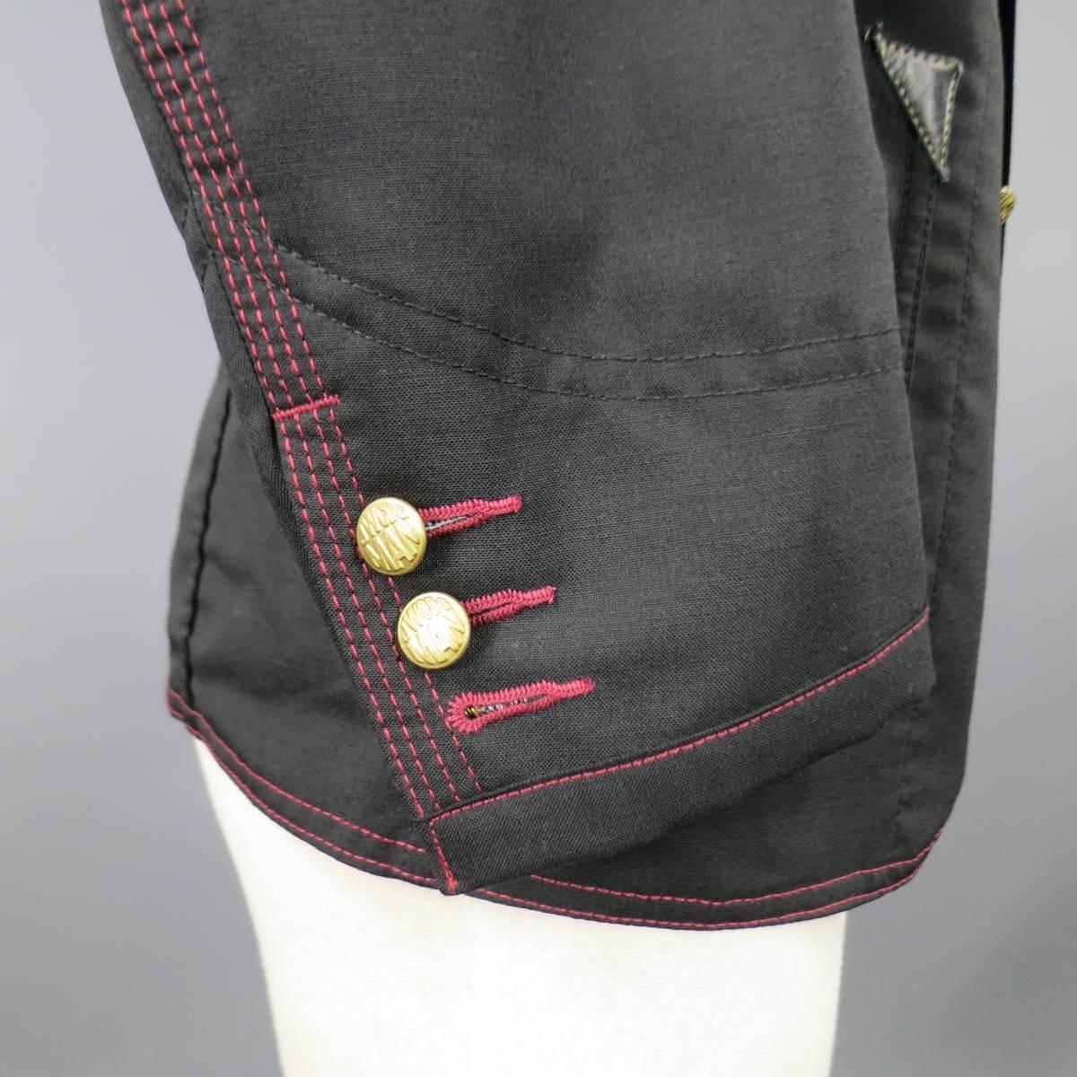 JUNYA WATANABE 36 Black Wool / Mohair Red Stitching Sport Coat 2