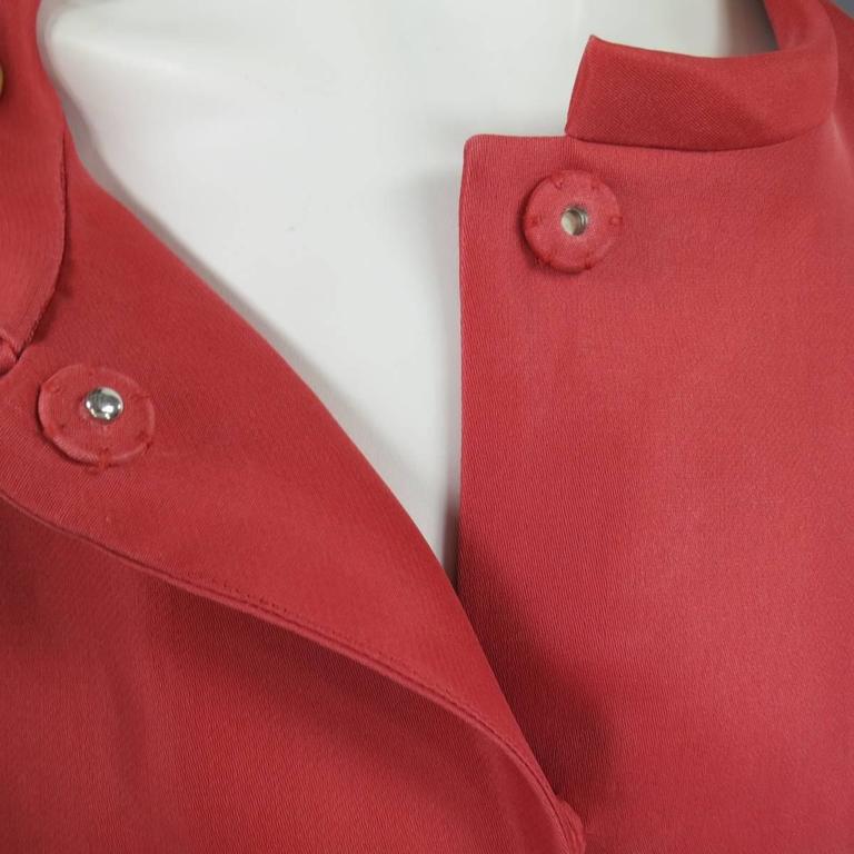J. MENDEL Salmon Red Silk Evening Coat - Size 6 For Sale at 1stDibs