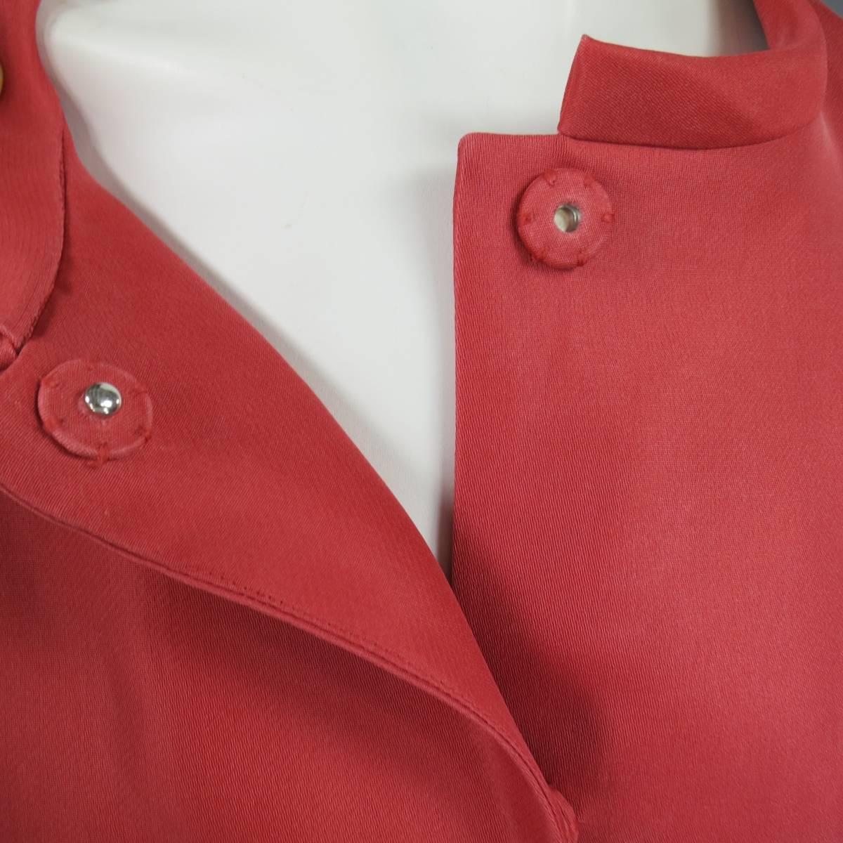 Women's J. MENDEL Salmon Red Silk Evening Coat - Size 6
