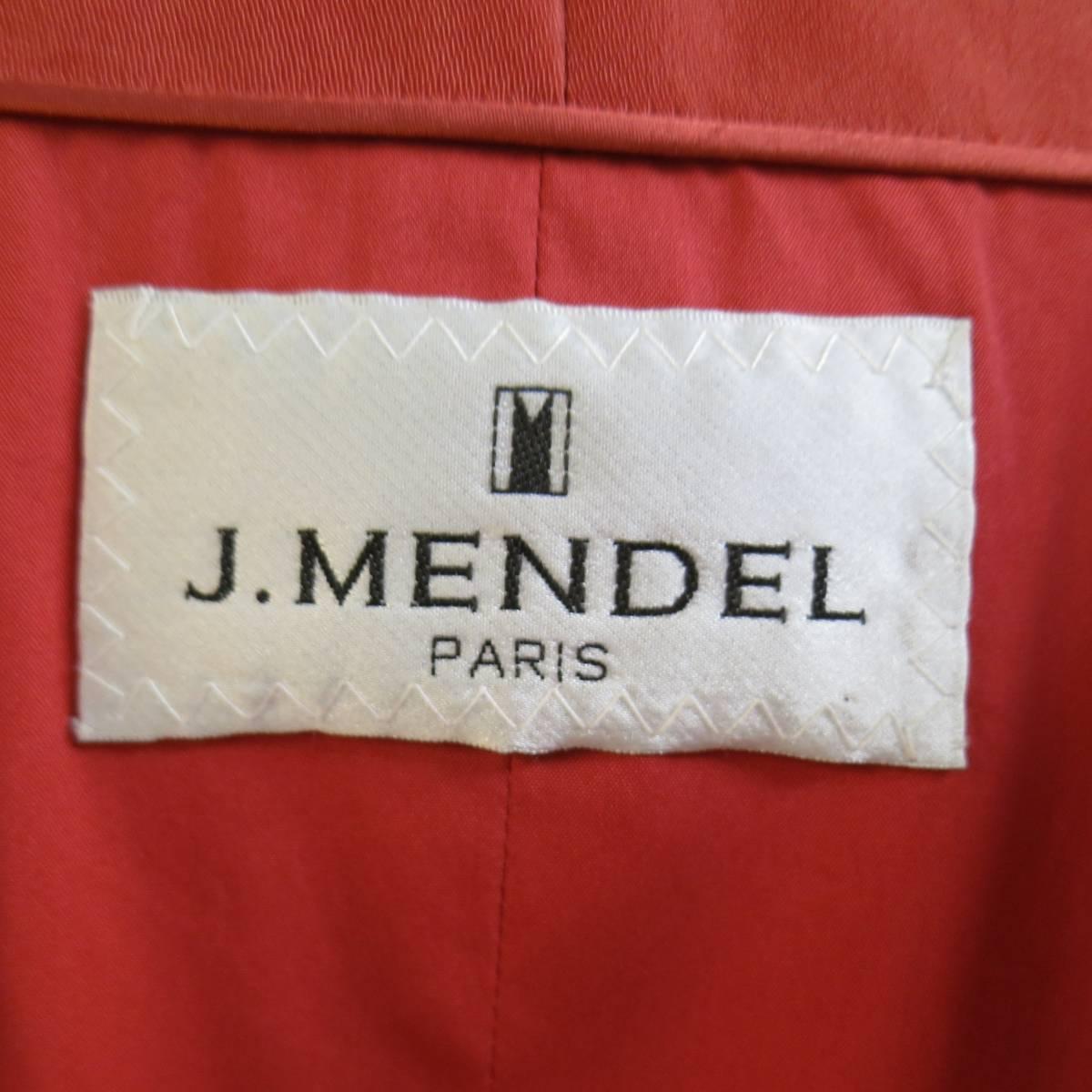 J. MENDEL Salmon Red Silk Evening Coat - Size 6 2