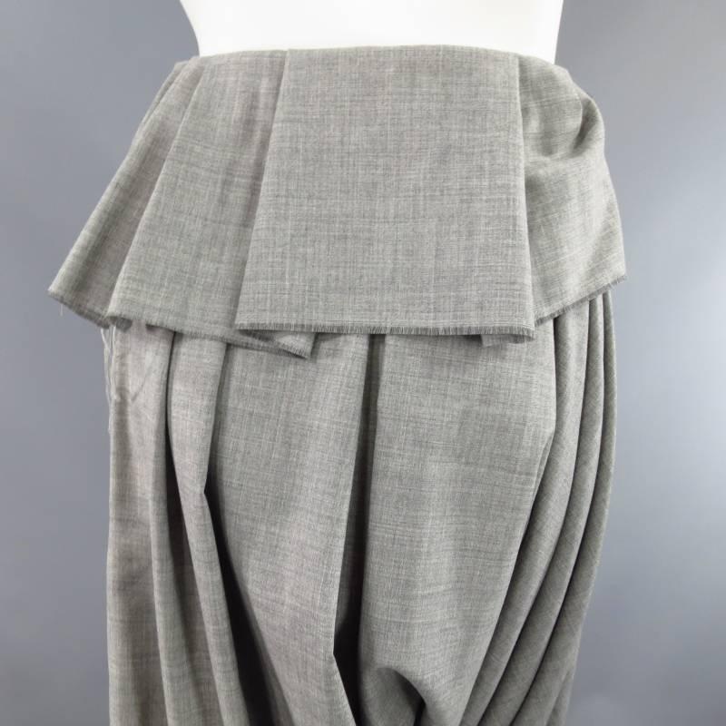 COMME des GARCONS Size S Grey Wool Deconstructed Draped Drop Crotch Pants 6
