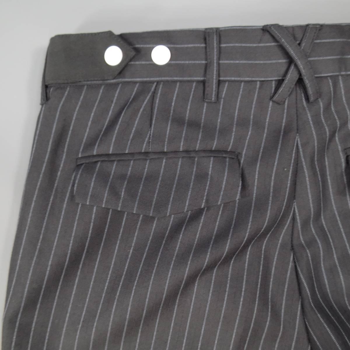 Men's KRIS VAN ASSCHE Size 32 Navy Pinstripe Wool Elastic Cuff Dress Pants