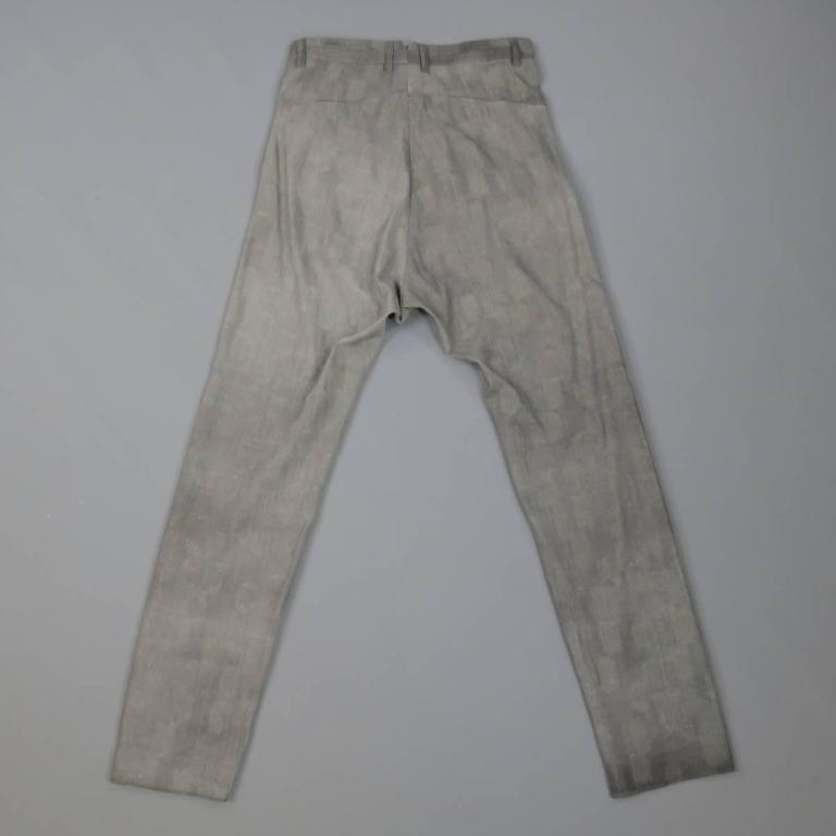 ALEXANDRE PLOKHOV Size 30 Gray Printed Cotton Drop Crotch Pants For ...