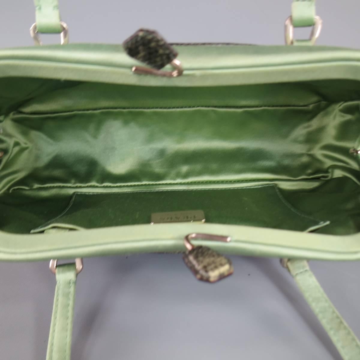 PRADA Mint Green Satin and Lizard Leather Mini Purse Handbag at 1stDibs ...