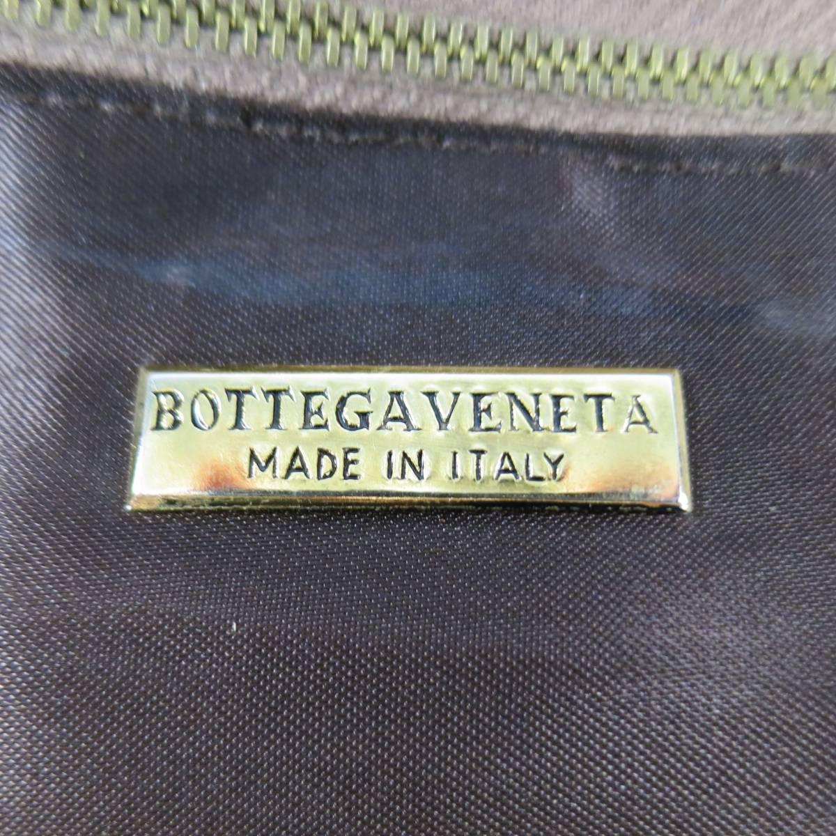 Vintage BOTTEGA VENETA Brown Butterfly Print Suede Tote Bag 3