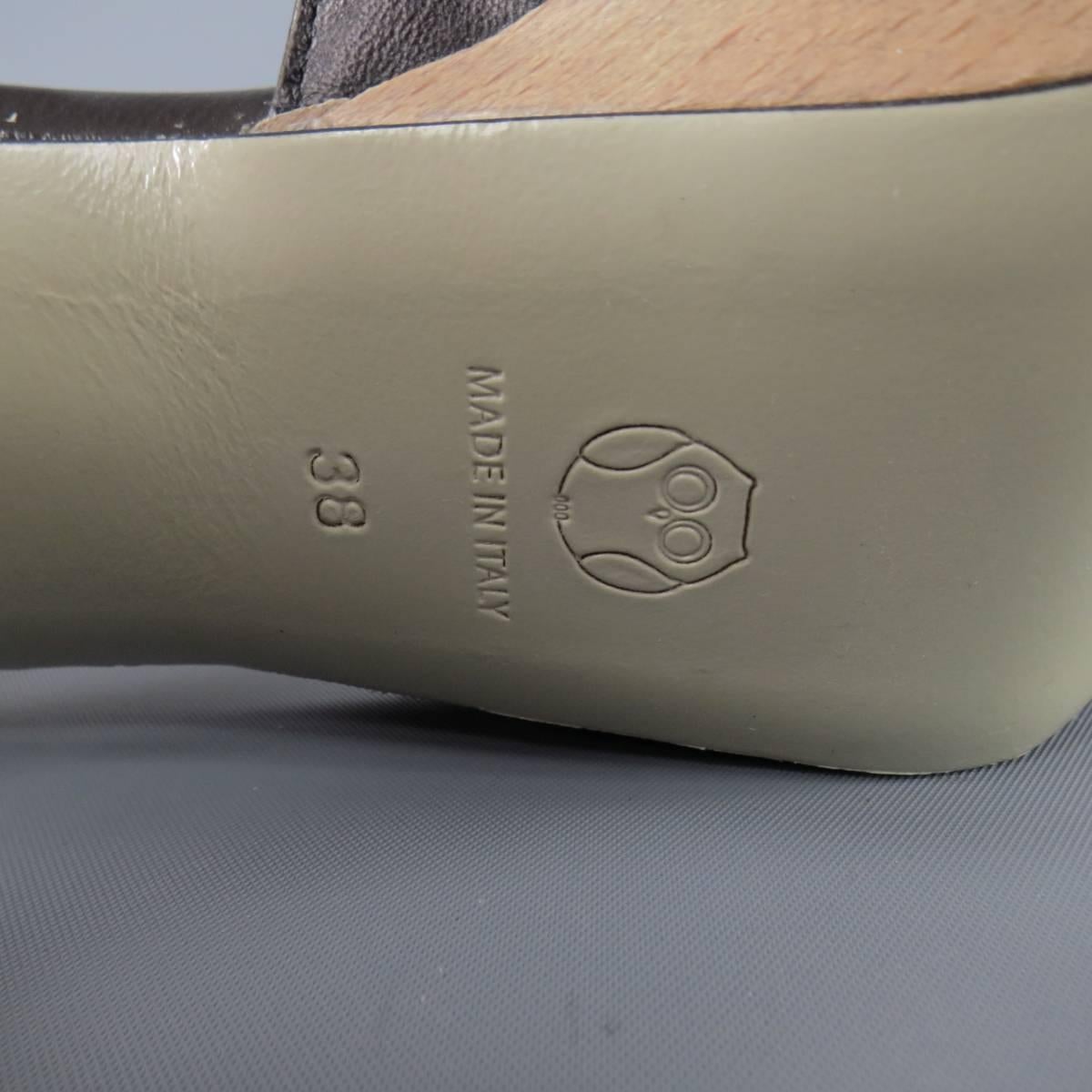 Jason Wu Black and Gray Leather Platform Snake Skin Platform Heels, Size 8  1