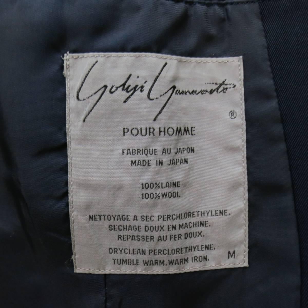 Vintage YOHJI YAMAMOTO Regular Navy Cotton Double Breasted 32 34 Suit 4