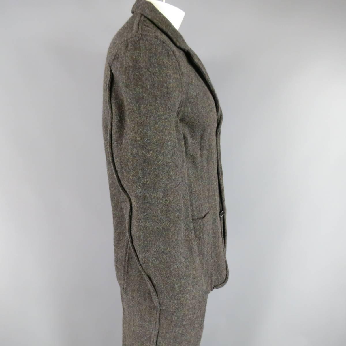 Vintage 1998 COMME des GARCONS Color Blend Brown Reverse Seam Men's 31 30 Suit In Good Condition In San Francisco, CA