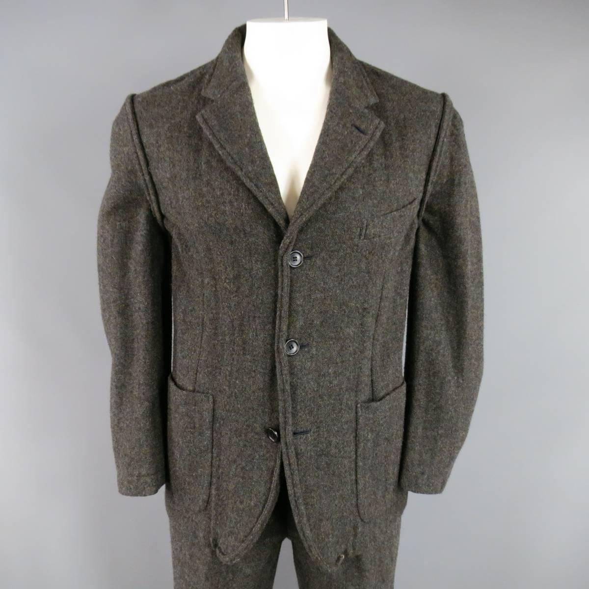 Vintage 1998 COMME des GARCONS Color Blend Brown Reverse Seam Men's 31 30 Suit 1