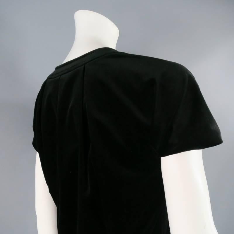 GUCCI Size 2 Black Cotton Blend Short Sleeve A-Line Dress 2