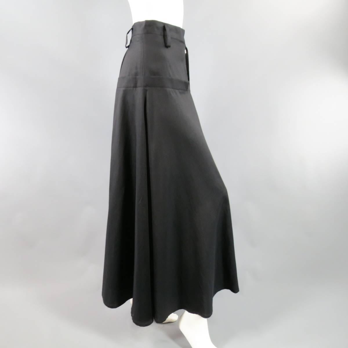 Women's YOHJI YAMAMOTO Size 2JP Black Cotton / Rayon Extreme Wide Leg Dress Pants