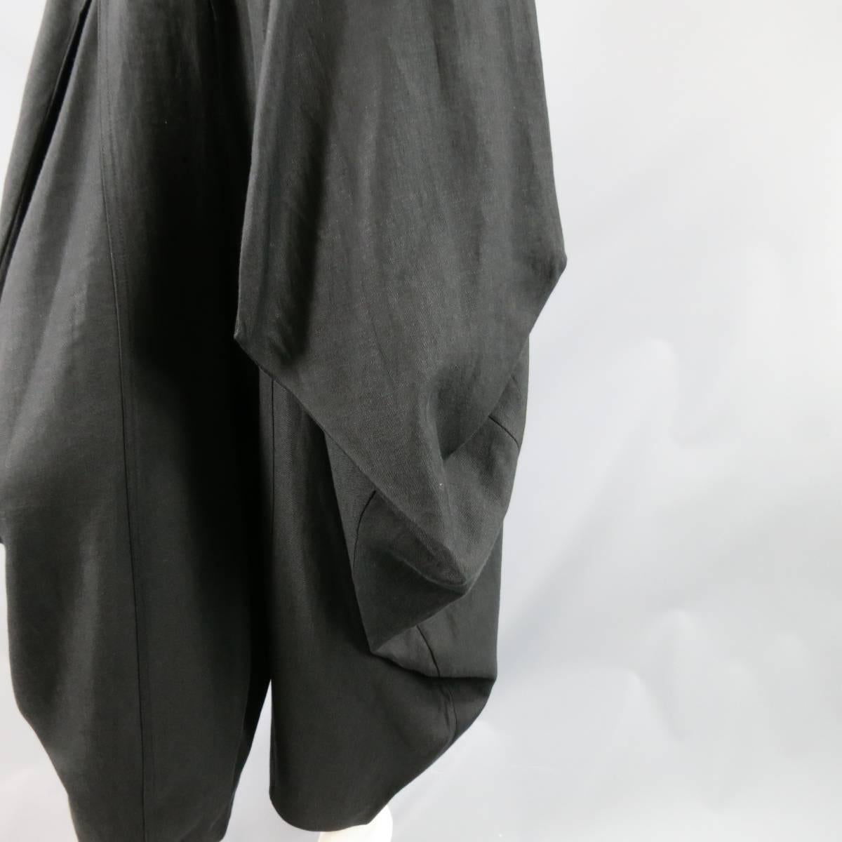 IVAN GRUNDAHL Size 6 Charcoal Wool Draped Origami Pants 2