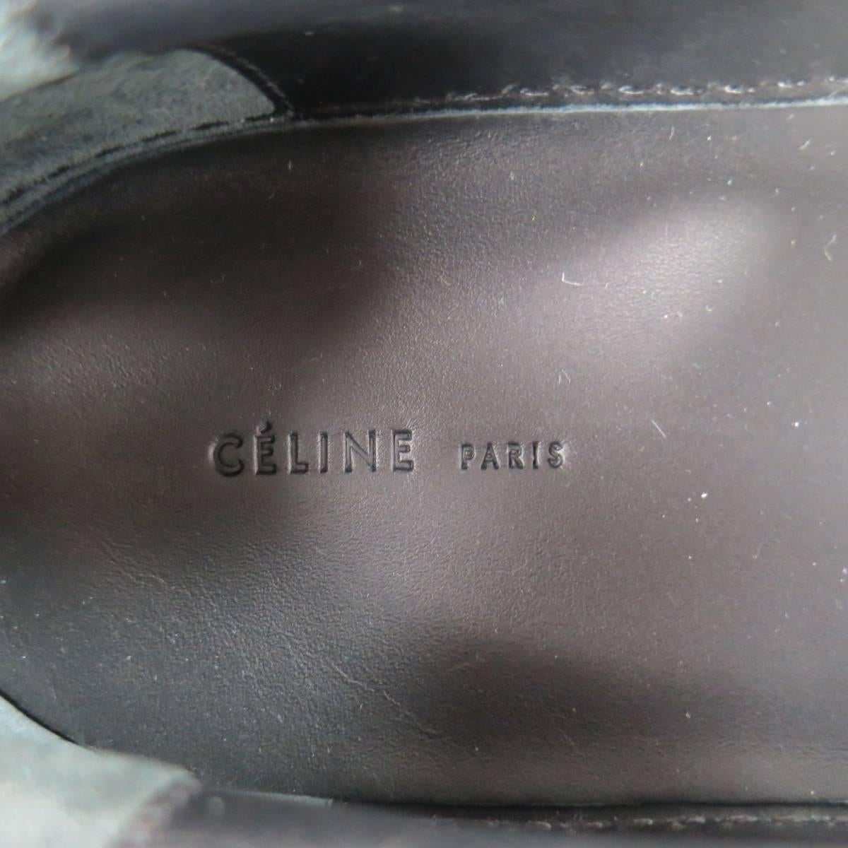 New CELINE Size 10.5 Purple Metallic Leather Slip On Sneakers 3