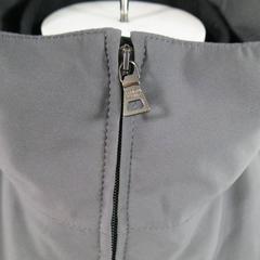 PRADA Men's 46 Charcoal Nylon High Collar Detachable Bomber Liner Jacket