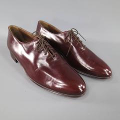 Vintage BALLY Size 10 Burgundy Leather Lace Up Derbys