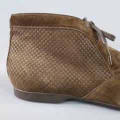 LOUIS VUITTON Size 11 Brown Damier Embossed Suede Chukka Boots