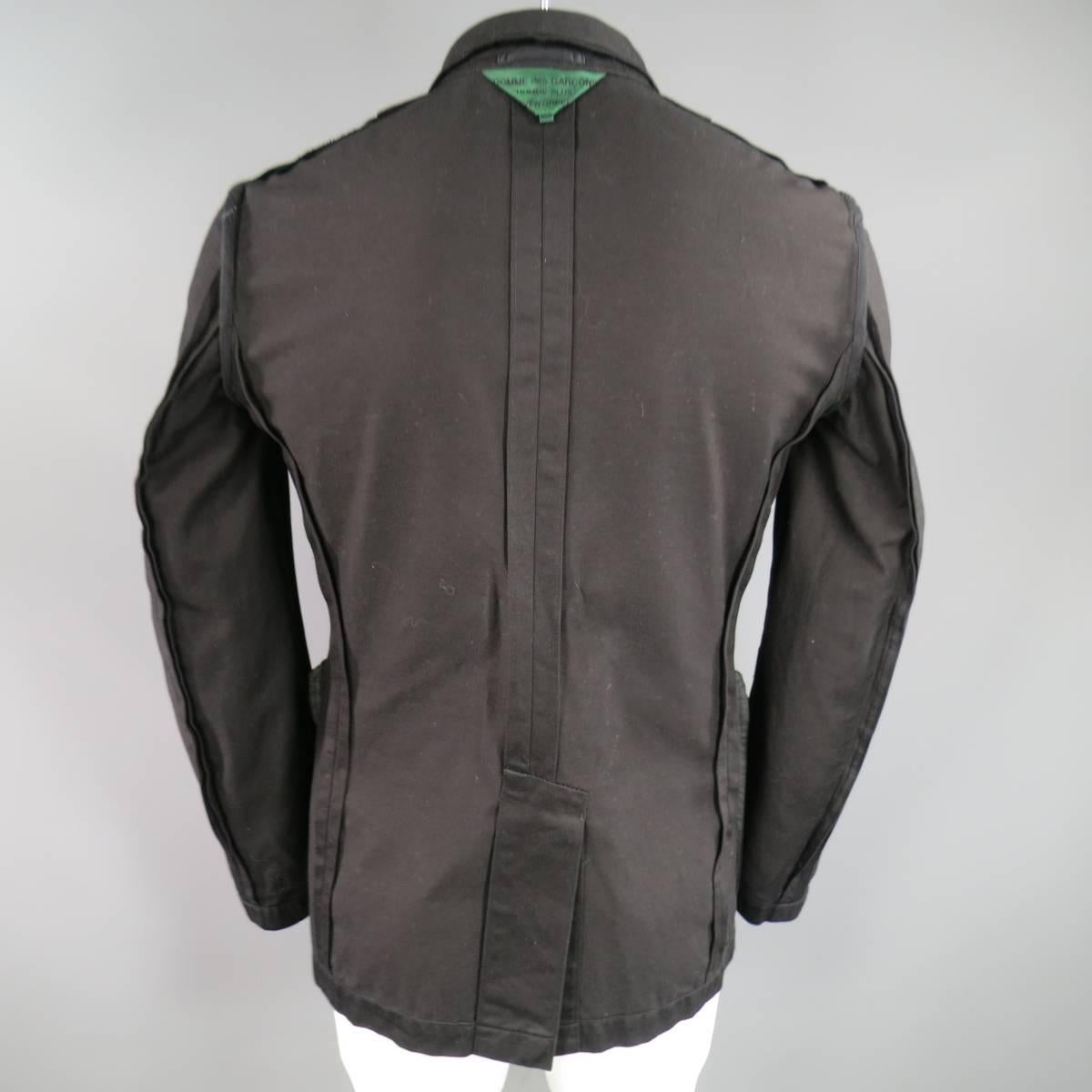 Comme Des Garcons Black Cotton Reversible Studded Sport Coat Jacket 3