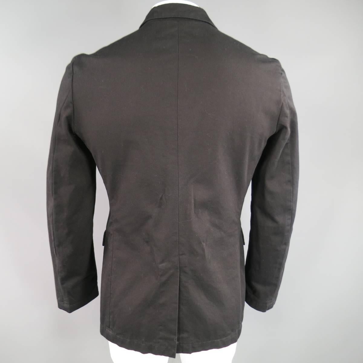 Comme Des Garcons Black Cotton Reversible Studded Sport Coat Jacket 2