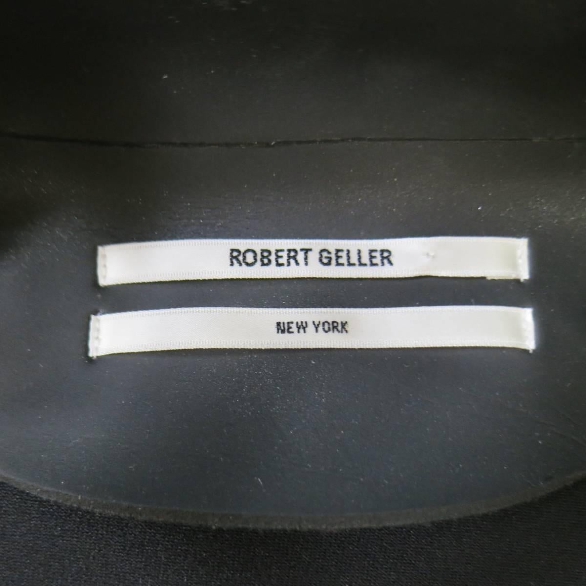 ROBERT GELLER Men's 42 Charcoal Neoprene Denim Trucker Cut Gold Snap Vest 5