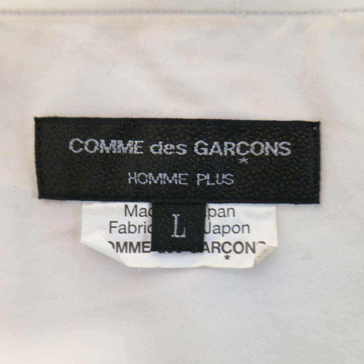 COMME des GARCONS Men's Size L Beige Dirty Wash Cotton Cutout Long Sleeve Shirt 5