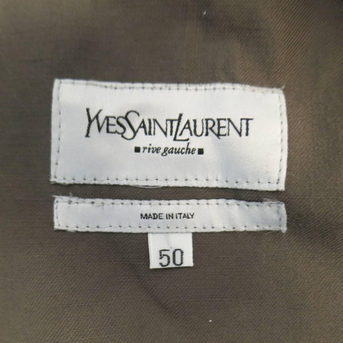 Yves Saint Laurent 40 Taupe Cotton Denim Cropped Trucker Jacket 5